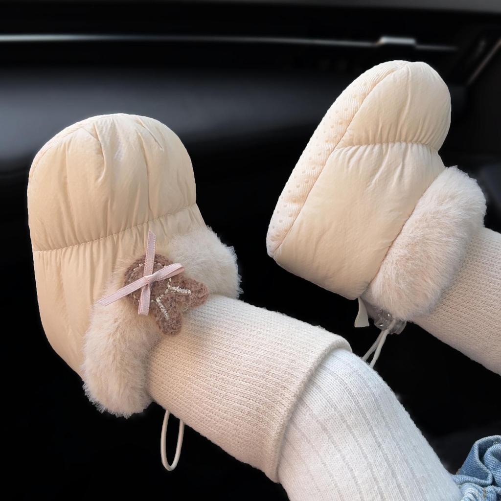 Warm Fleece-Lined Soft-Soled Baby Girl Cotton Shoes & Socks, Newborn to 1 Year, Flower Design, Foot Protection Boots