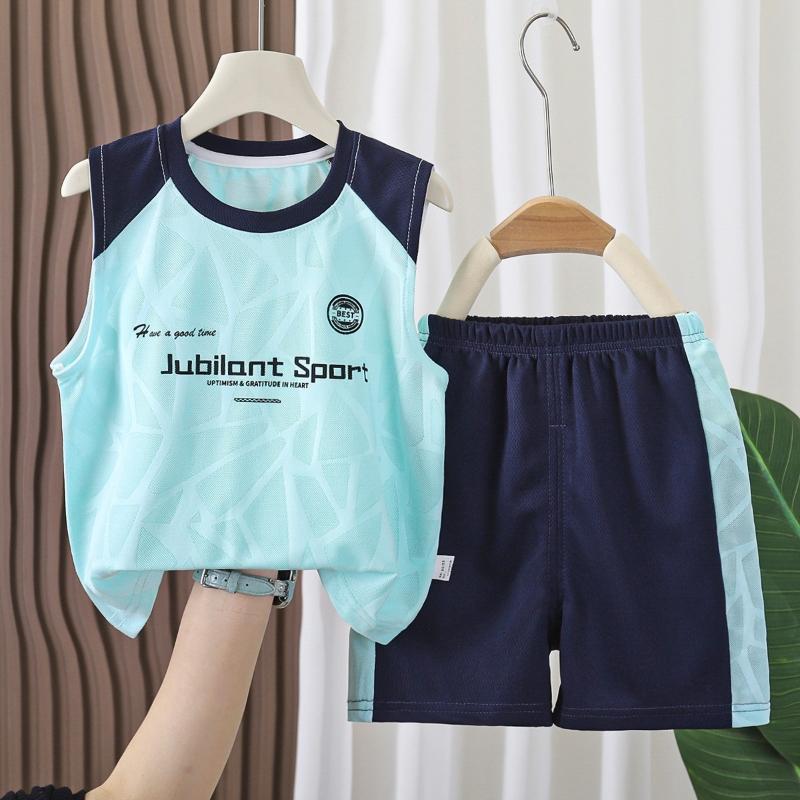 2pcs/set Summer New Children's Sports Set Vest and Shorts Training Set Kids Boys Girls Quick-Dry Breathable Clothing Sports Set