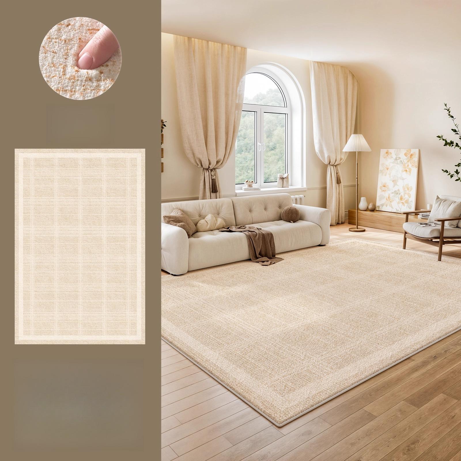 

Cream Large Carpet Thicken Plush Soft Fluffy Rug for Living Room Bedroom Study Lounge Minimalist Floor Mat 80*120cm