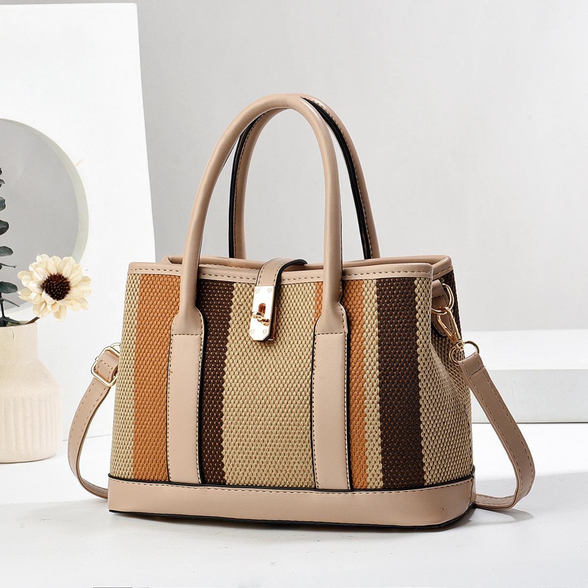 

The New Fashion Hued Patchwork Casual Compact Bag All Style Single Shoulder Female Bag Large Capacity Mother Bag Crossbody Bag .