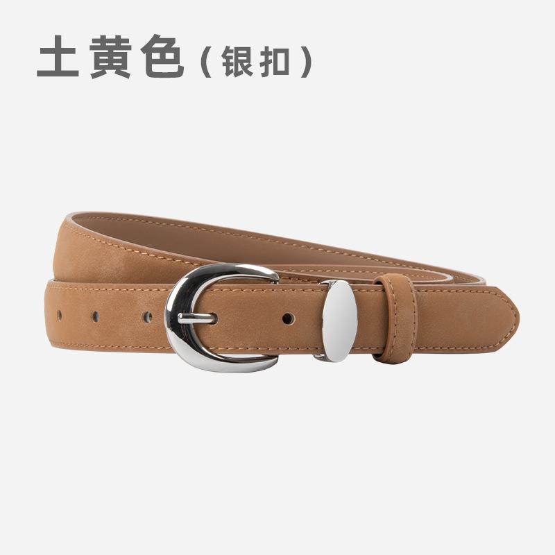 Four Seasons Available New Retro Matte Genuine Leather Women'S Belt Leather Paired With Jeans Casual Pants Decorative Versatile Belt