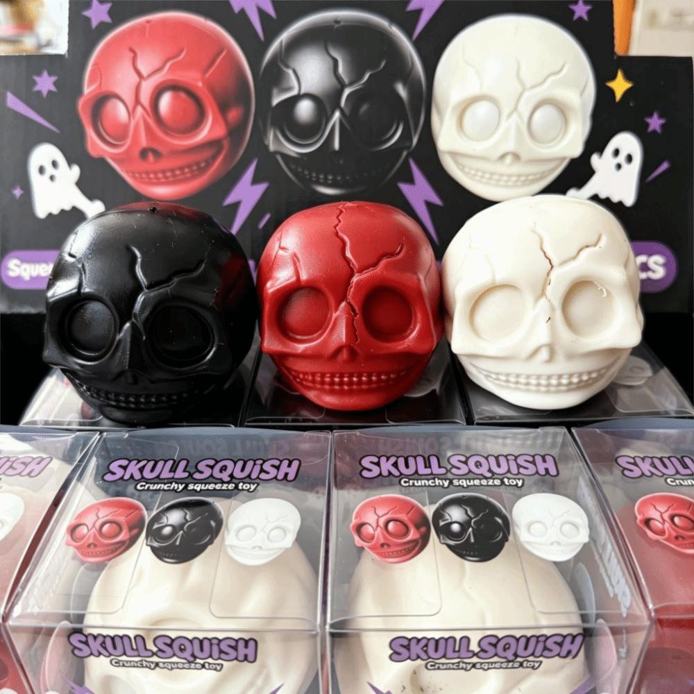 Crackling Building Block Pumpkin Skull Ball Crunchy Pumpkin Skull Squishy Toy  Hand Relax