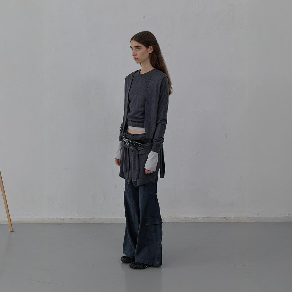 LCDC™ Tied Detail Knit Top (Melange Gray)