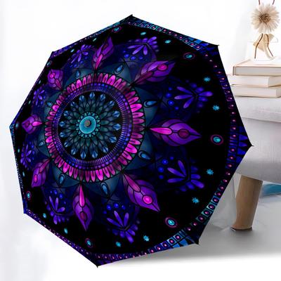 1pc Mandala Pattern Umbrella - Portable Home Essential, Durable Iron Frame with Rod Structure, Fashion Lovers Yy250910097