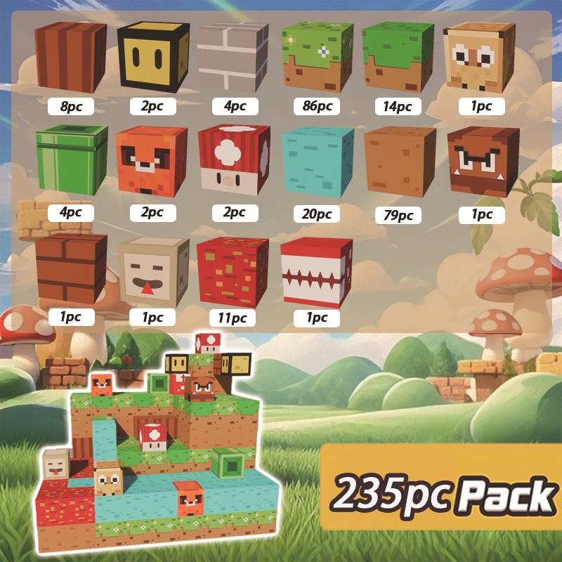 Mini Mario Scene Magnetic Building Blocks Set for Kids
