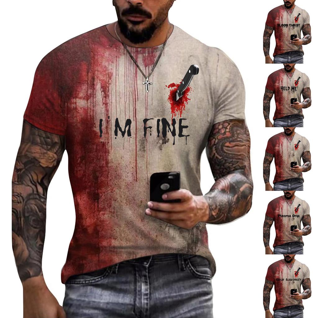 Unisex Summer Printed T-Shirt Unisex Loose Casual Short Sleeve Top