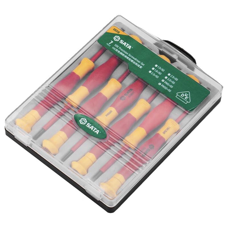 SATA 7-Piece VDE Insulated Micro Screwdriver Set 7-Piece Set