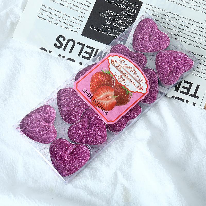 Love Heart-shaped Confession Romantic Creative Candles Qixi Tea Wax Valentine's Day Marriage Proposal Poses Gold Powder Small Candles
