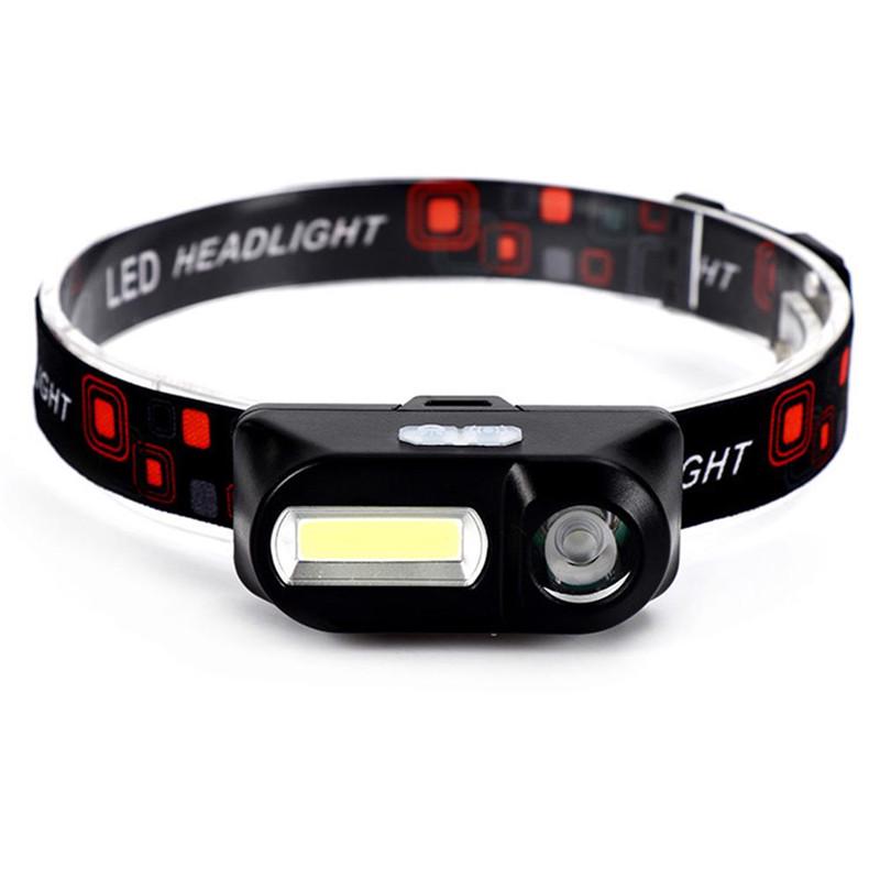 Outdoor Camping Portable Mini XPE + COB LED Headlight USB Charging Fishing Headlights Flashlight