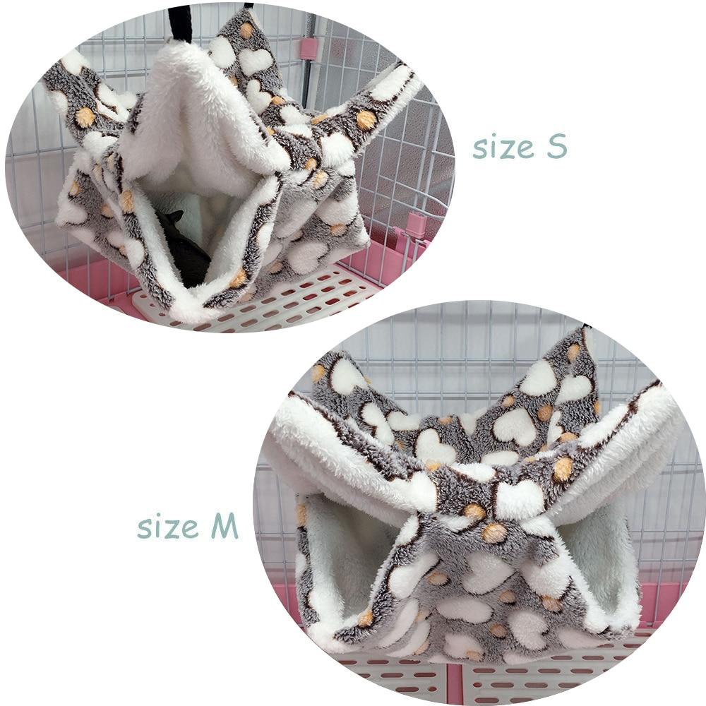 Small Pet Hammock Double-layer Plush Soft Winter Warm Hanging Nest Sleeping Bed Small Pets Hamster Squirrel Chinchilla House