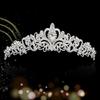 Silverfärgad Kristallkrona Diadem för Kvinnor Strass Studentbal Diadem Huvudband Brud Bröllop Håraccessoarer Smycken Krona Diadem