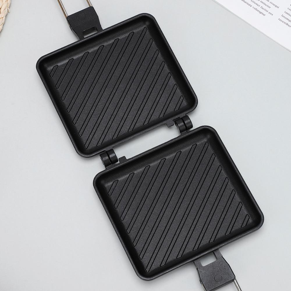 Double-Sided Outdoor Folding Sandwich Grill Pan Non-Stick Bread Heating Pan Camping