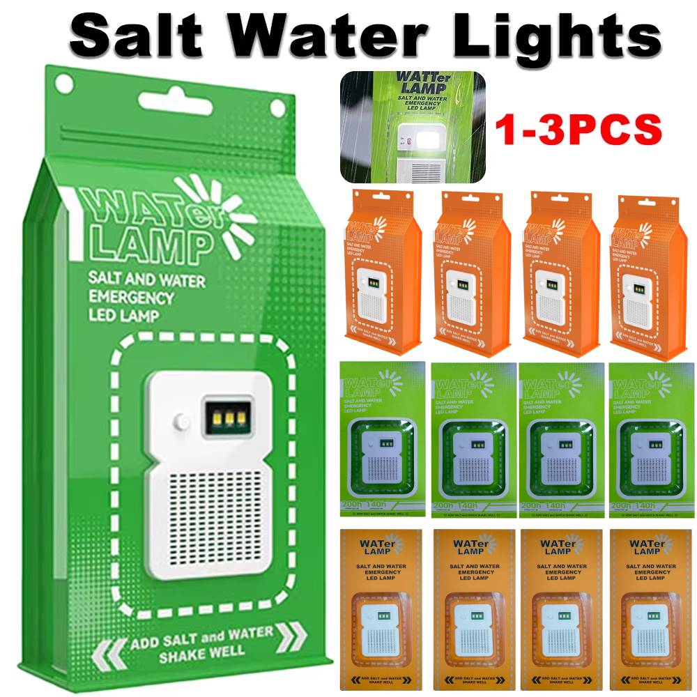 LED Salt Water Emergency Lamp Camping Energy Saving Lamp Waterproof Portable Night Fishing Lamp Travel Supplies for Car Outdoor