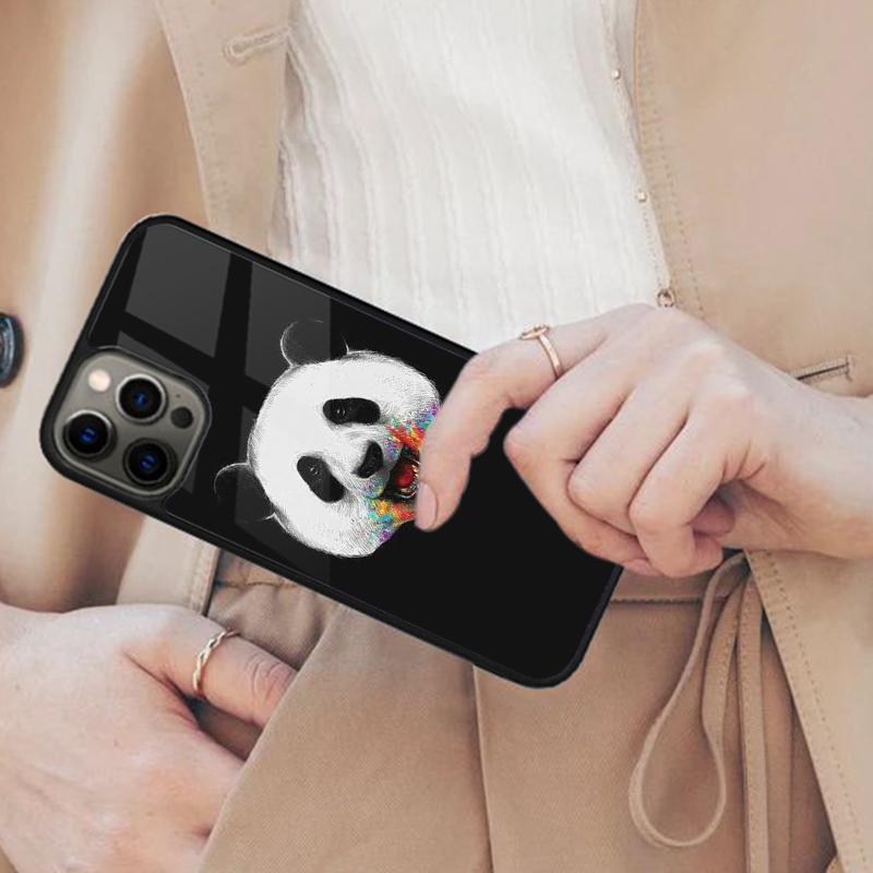 Cartoon Cute Panda Bear Magnetic Phone Case For APPLE iPhone 17 Air 16 14 13 12 Pro Max 15 Plus Wireless Charge MagSafe Cover