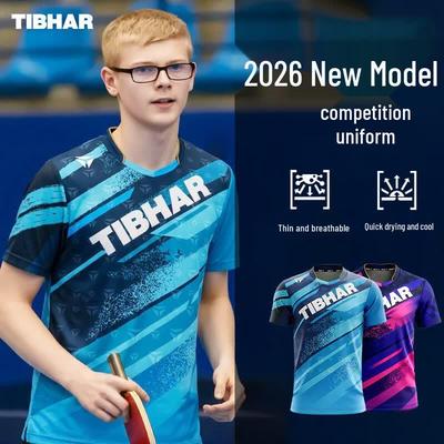 Maglia da Tennistavolo TIBHAR Unisex a Maniche Corte ad Asciugatura Rapida