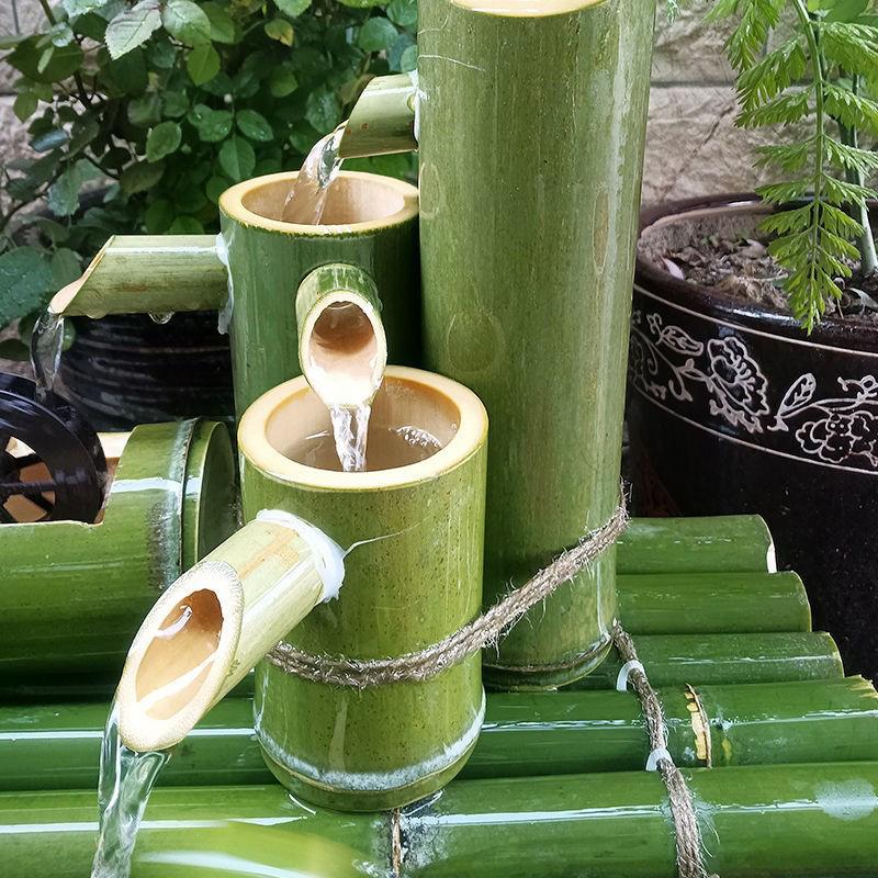 Fuente de Bambú Decoración Moderna para el Hogar Fuentes de Agua Adornos Decoración de Jardín Caño para Exteriores