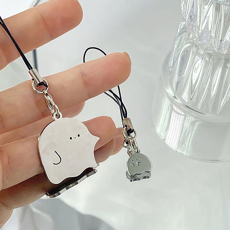 Lovely Metal Ghost Mobile Phone Lanyard Cute Ghost Phone Strap Cell Phone Chain Keychain For Halloween Gifts