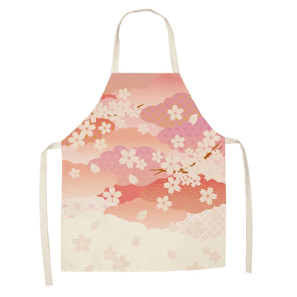 Cotton and Linen Apron Japanese Cartoon Lucky Cat Cooking Sleeveless Bib Waterproof Anti-greasy Kitchen Supplies Chef Apron