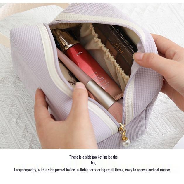 Kompakte Cord-Make-up-Tasche: Vielseitige Kosmetik- und Geldbörse mit großem Fassungsvermögen für Frauen