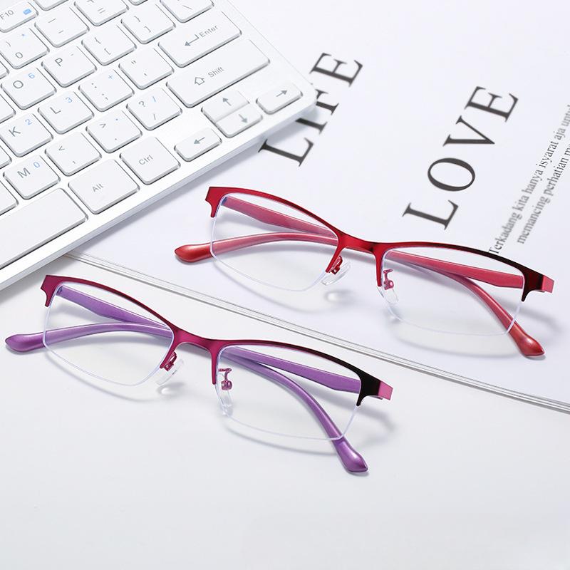 

Деловые очки в полуоправе, сверхлегкие очки для близорукости для женщин, плоские очки с защитой от синего света для глаз