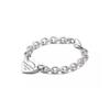 TIFFANY &CO Heart Shape Letter Logo 925 Silver Bracelet Women's Silver 60118040-Silver 20