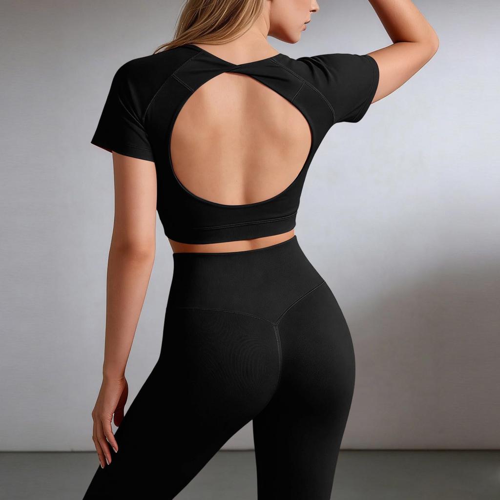 Women's Casual High-Waisted, Butt-Lifting, Skinny Yoga Pants And Outdoor Sports Long Pants Set