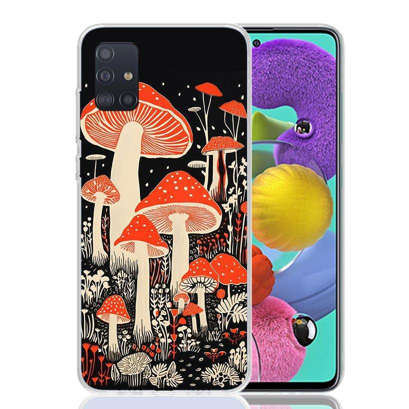 Colorful Mushroom Phone Case for Samsung Galaxy A52 A51 A50S A12 A22 A32 A72 A10S A30S A31 A71 Note 20 Ultra 10 Plus S10 Galaxy