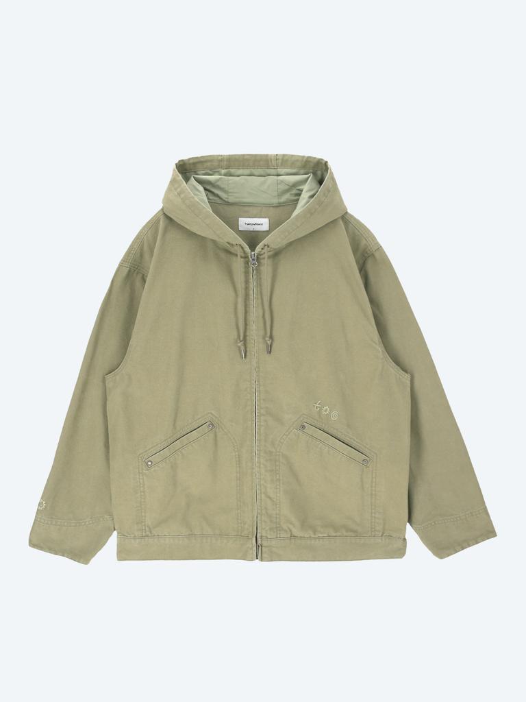 Tony Lawrence Washed Hoodie Work Jacket Light Khaki