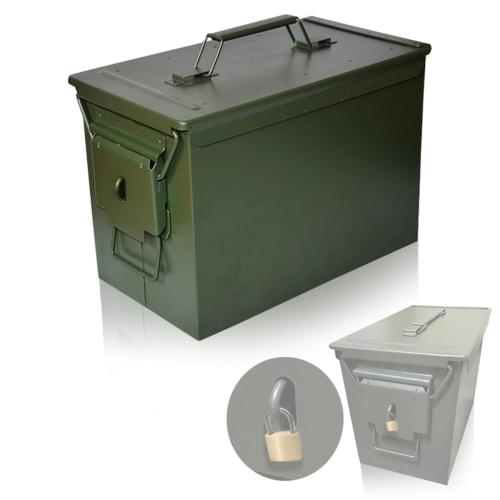 WinJapan Ammo Box, Tool Box, Battery Storage Box, Ammo Can, Military Design, American Style, 327 x 184 x 228mm, Weight: Approx. 3.2kg (Large Lock Mode