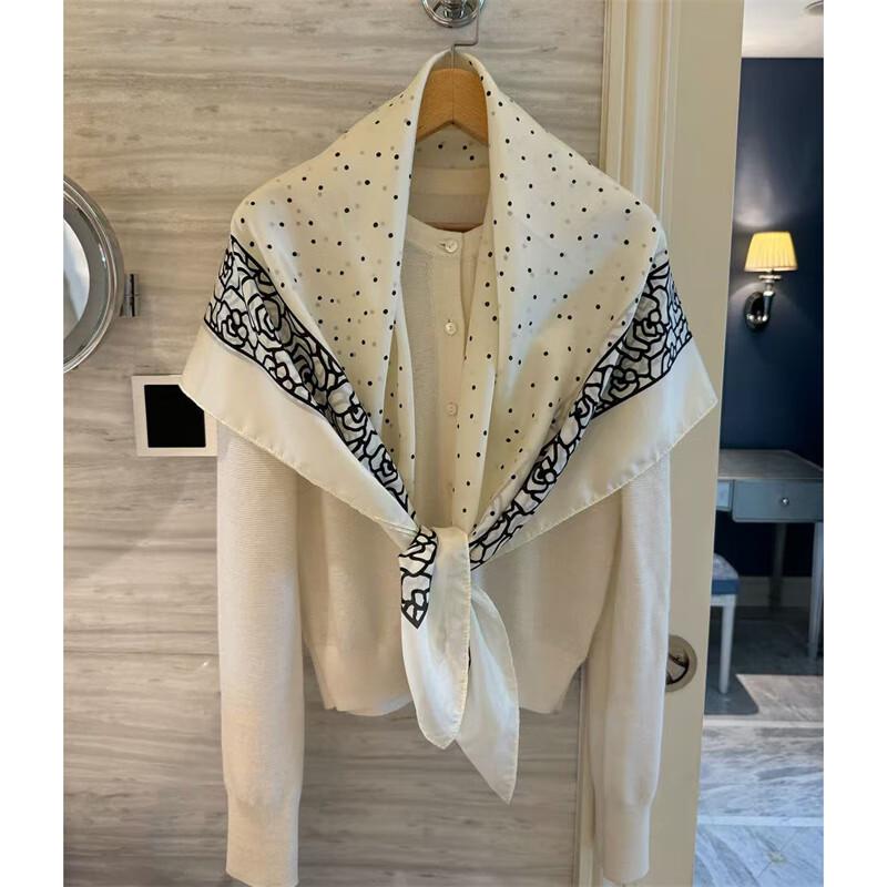 NINA SOLOR Lightweight 100% Mulberry Silk Square Scarf