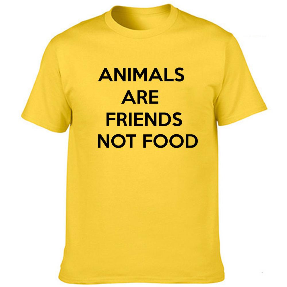 Animals Are Friends Not Food Graphic T Shirt Men S Tee Slogan Vintage Tops Tumblr Vegan