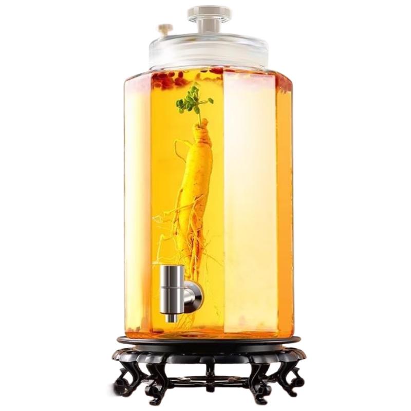 HANDUNYOU Glass Brewing Jar with Stainless Steel Tap