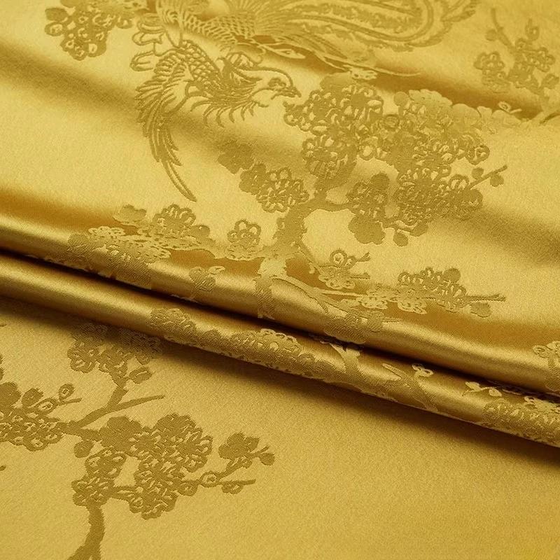Wide 150cm Acetate Satin Jacquard Fabric Chinese Style Glossy Silk Jacquard Cloth For DIY Sewing Dress Shirt Apparel Cheongsam