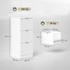 Desk Drawer Unit with 3 Drawers Fluted Fronts Filing Cabinet for A4 or Letter Size 40x40x101 cm White