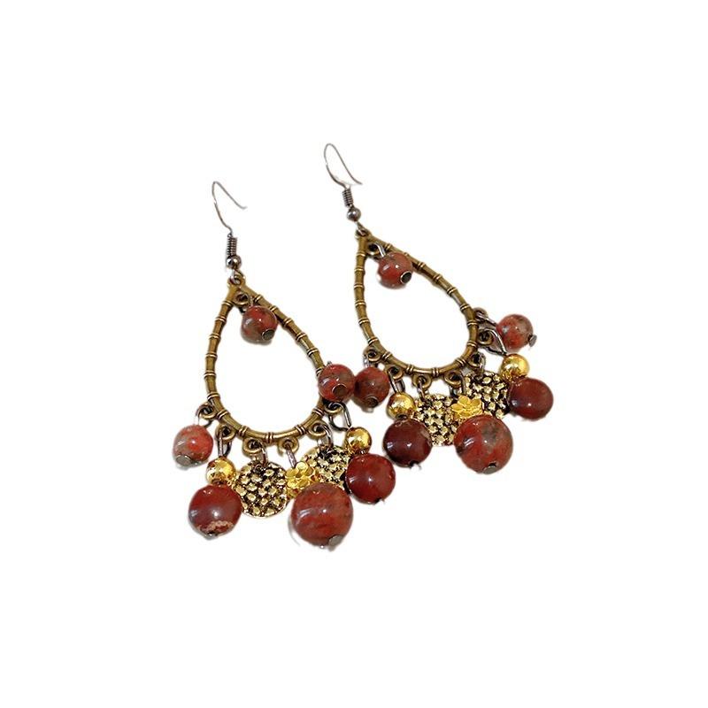Bohemian retro tassel earrings with fashionable ethnic style and temperament, ear hooks with a niche and high-end feel, versatile earrings