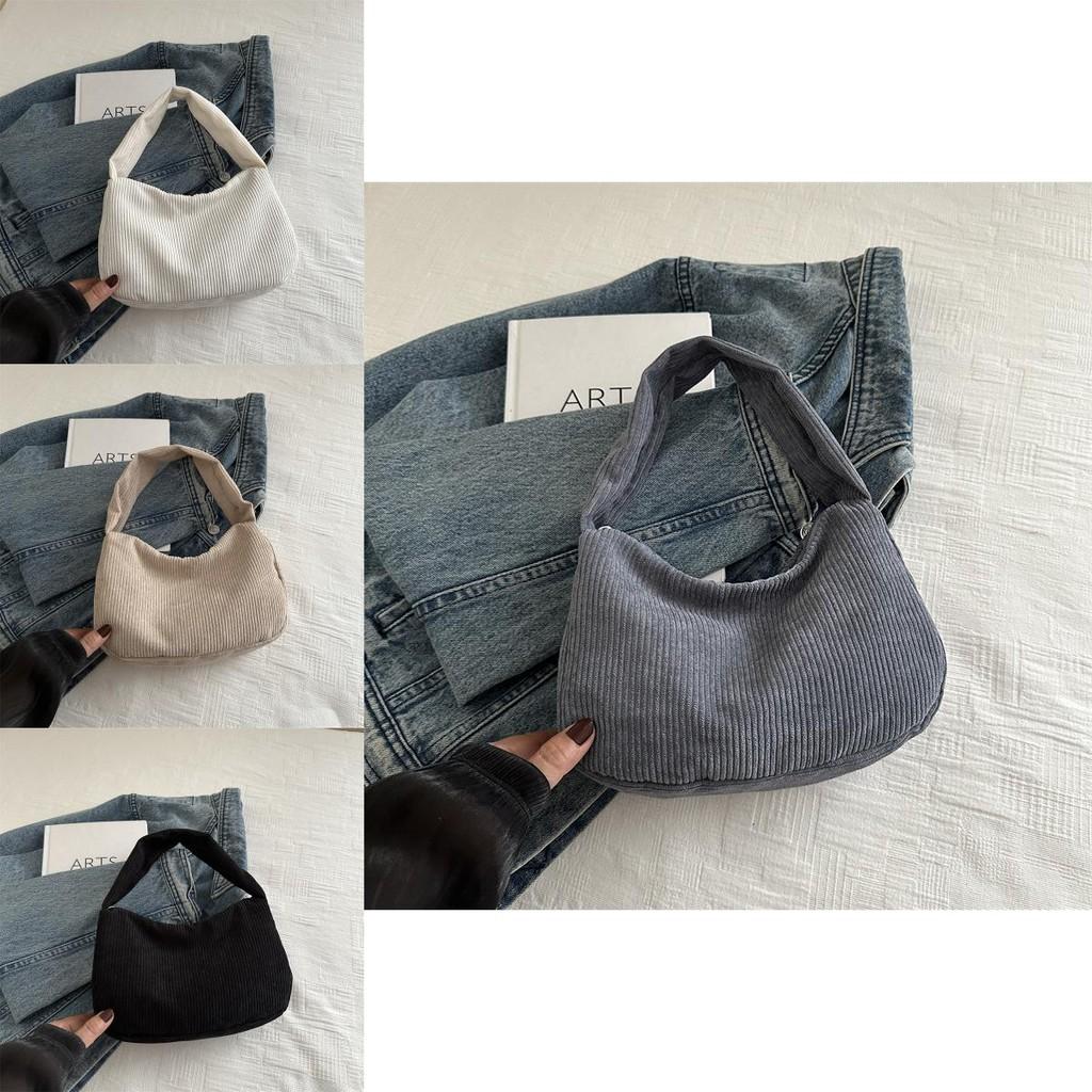 Trendy Korean Style Shoulder Crossbody Pillow Bag For Autumn In Black Khaki Gray White