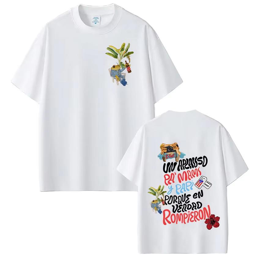 Rapper Bad Bunny T-shirt Debi Tirar Mas Fotos DTMF World Tour T Shirts Men's Clothing Fashion Hip Hop Oversized Unisex Harajuku High Quality