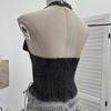 Denim Halter Crop Top: Punk Lace-up Sleeveless Slim Fit