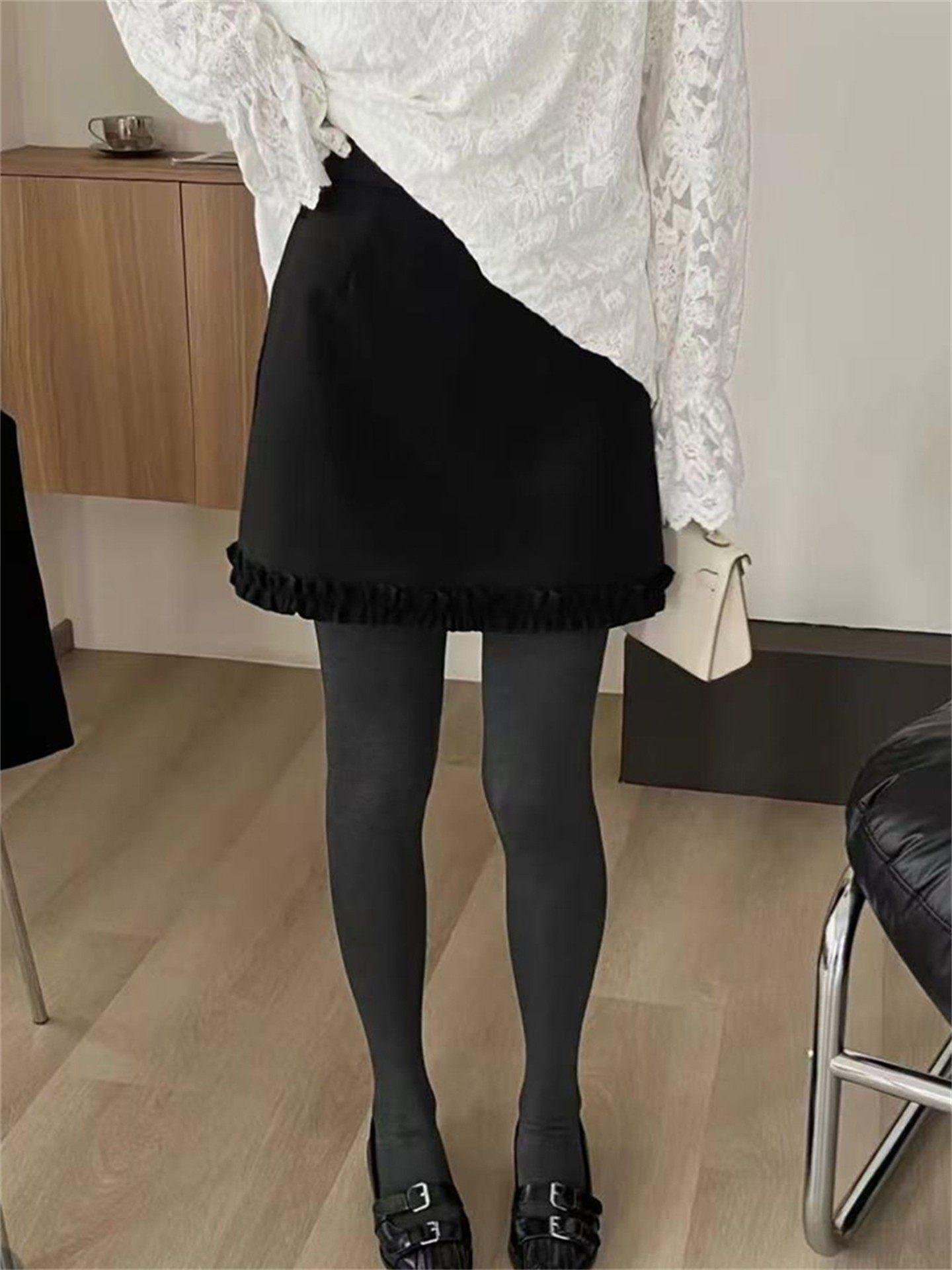 American-Style Woolen Mini Skirt: High Waist A-Line Slimming Grey Skirt for Women, 2026 Spring/Autumn S