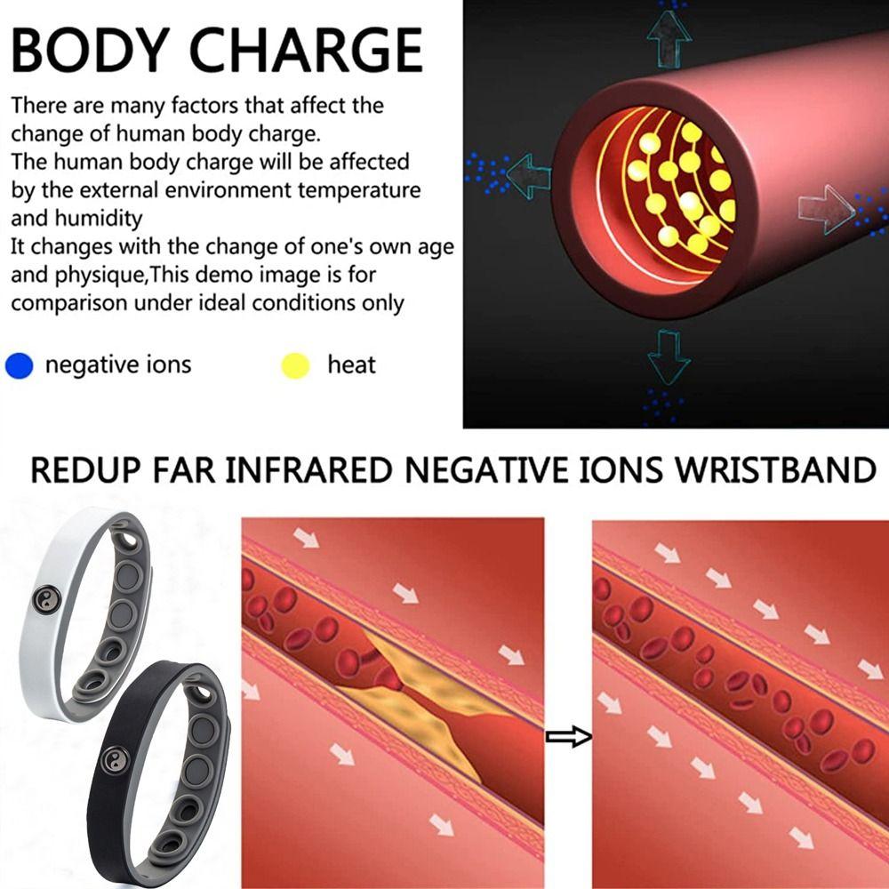 Anti-Static Wristbands RedUp Far Infrared Negative Ions Wristband Sport Bracelets Waterproof