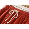 Spring Women Wide Leg Pants Fashion Summer  Casual Solid Embroidery Straight Sleeve High Waist Loose Drawstring Pocket Cotton Trousers