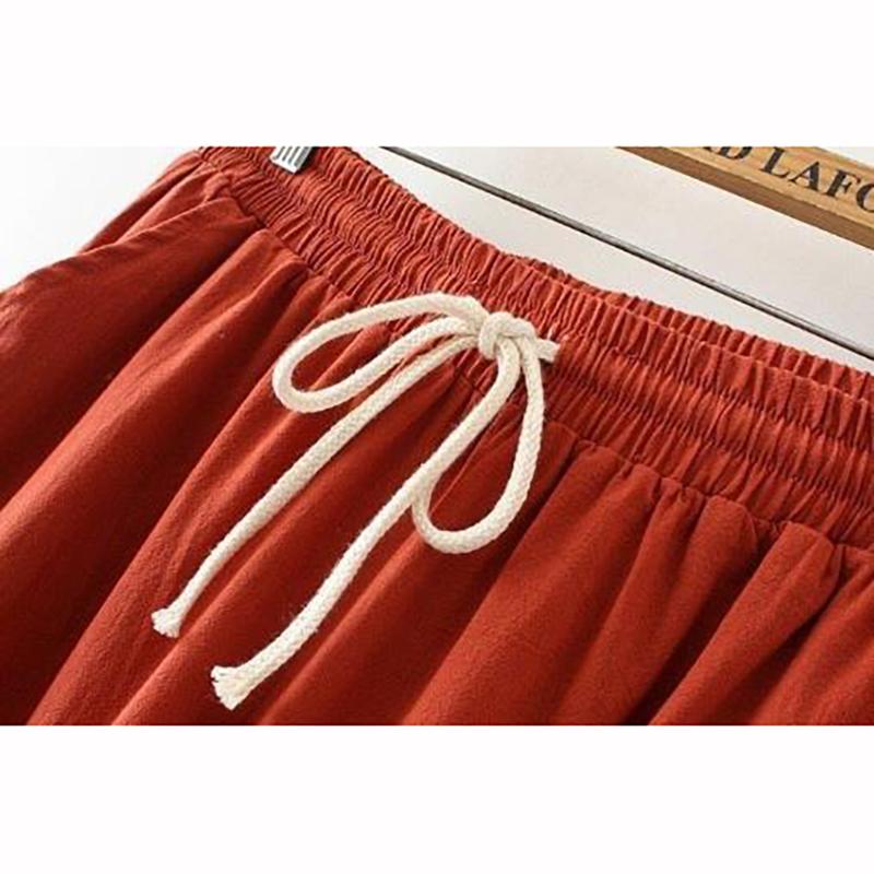 Spring Women Wide Leg Pants Fashion Summer Casual Solid Embroidery Straight Sleeve High Waist Loose Drawstring Pocket Cotton Trousers