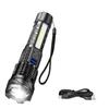 Powerful XHP70 LED Flashlight Waterproof 18650 Torch With Side Light 7 Modes Camping Fishing Lantern USB Rechargeable Zoom Lamp