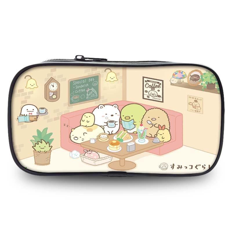 Söt pennställ från Sumikkogurashi i slitstarkt nylon för skol- och kontorsmaterial