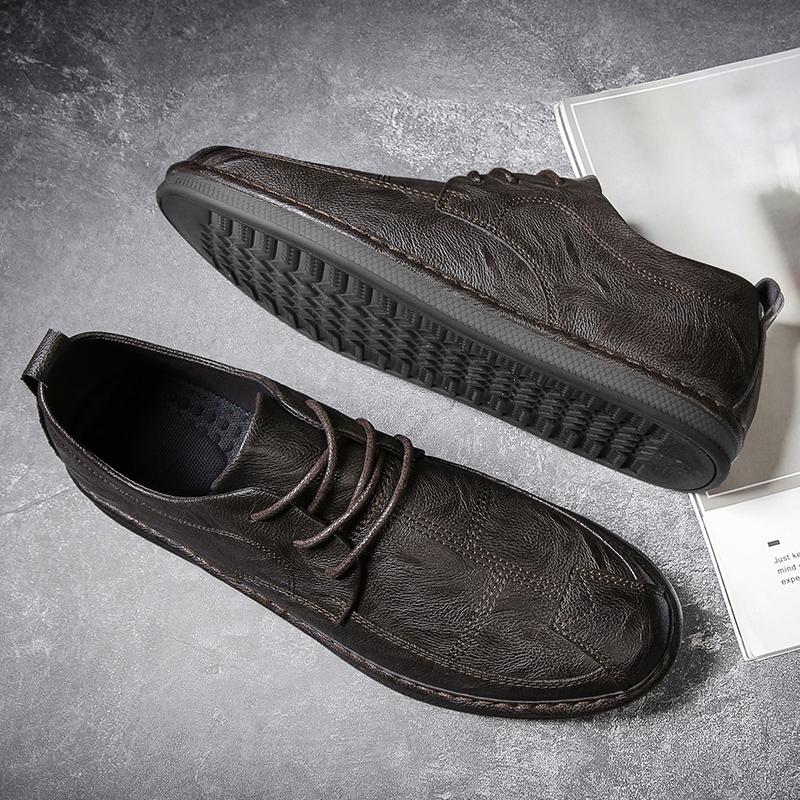 Casual leather shoes business soft sole British style beef tendon sole tide shoes autumn lazy shoes Doudou shoes
