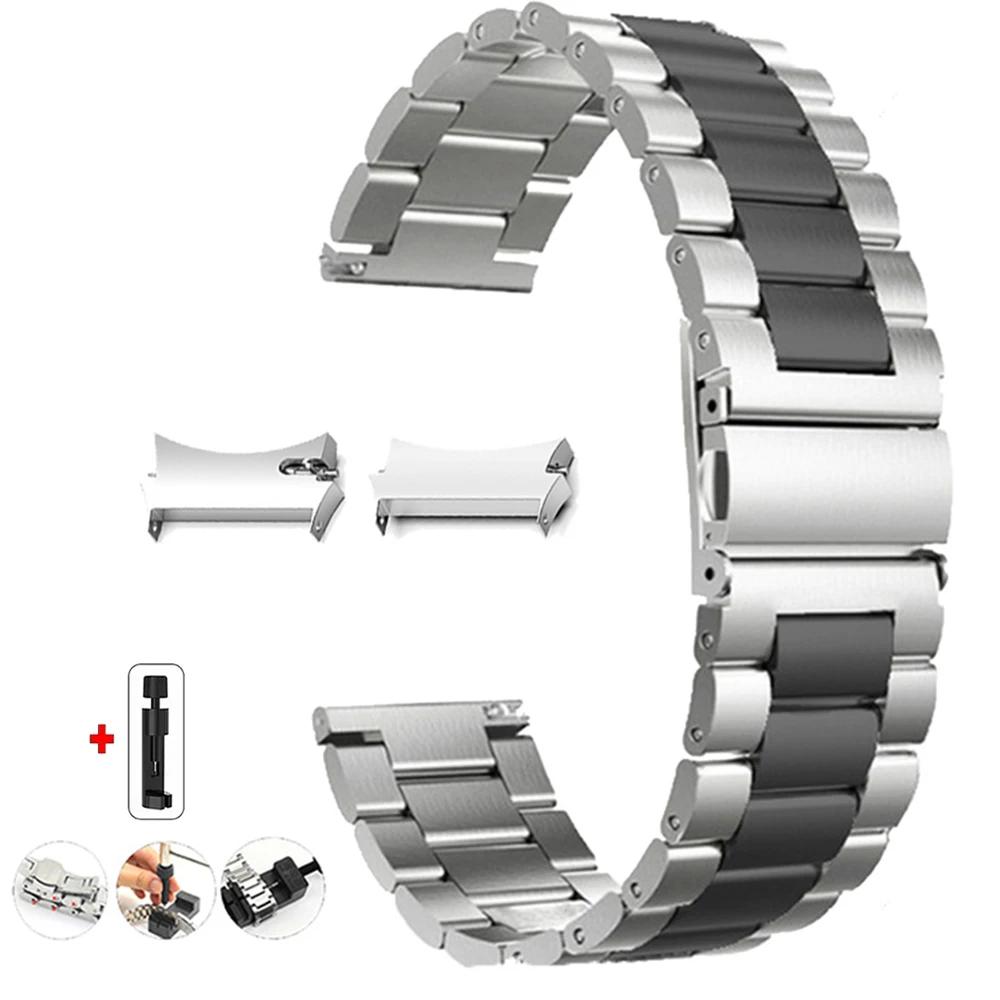 No Gaps Band for Samsung Galaxy Watch7 6 4 Classic 46mm 47mm/Watch4 5 pro 44mm 40mm Stainless Steel Strap Curved end Bracelet