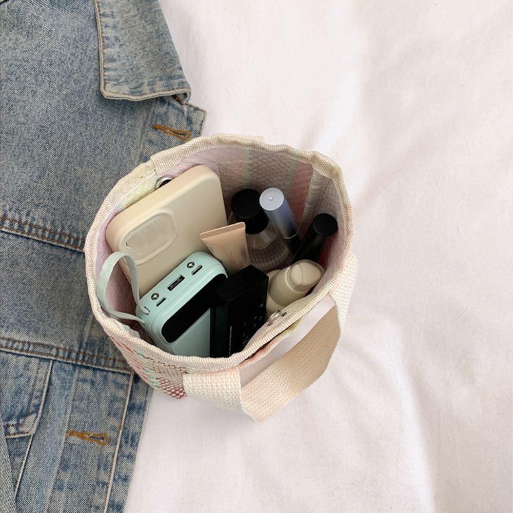 Stripe Straw Bag Large Capacity Tote Bag Portable Lunch Bag  Men
