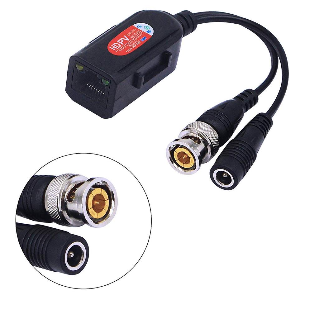 SinLoon Balun Video Passivo 1080 MP Trasmettitore-Ricevitore di Rete per Telecamere di Sorveglianza Full HD Mini Confezione da 2 P-5 BNC-RJ45 a Lunga Portata HD-TVI/CVI/AHD