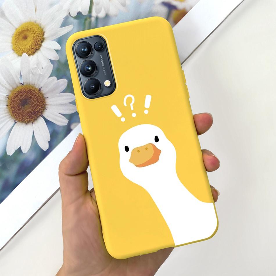For OPPO Reno5 Pro 5G 4G Reno5 Phone Case Reno 5 5Pro CPH2201 CPH2145 Cute Cat Cartoon Candy Color Soft Silicone TPU Back Cover