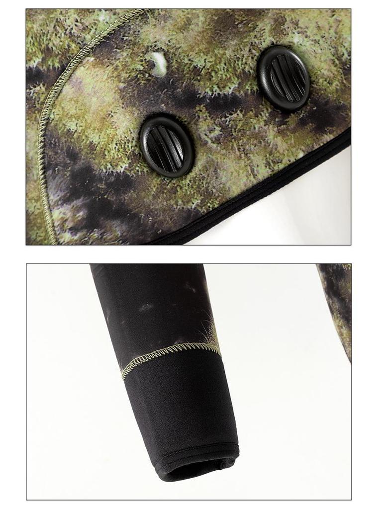 5mm Camo Hooded Wetsuit for Men & Women - Professional Diving, Hunting, Cold-Proof Fishing Suit.